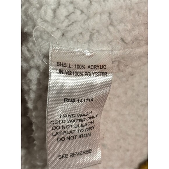 Divine Heart Yellow Variegated Knit Hoodie Sweater Women's XL Sherpa Lined - Picture 16 of 16